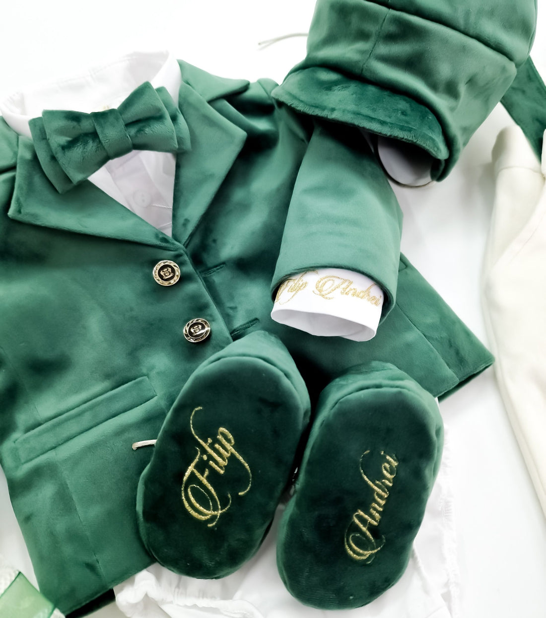 Costumaș botez pentru băieți Sabin Velvet ”Two Colors”