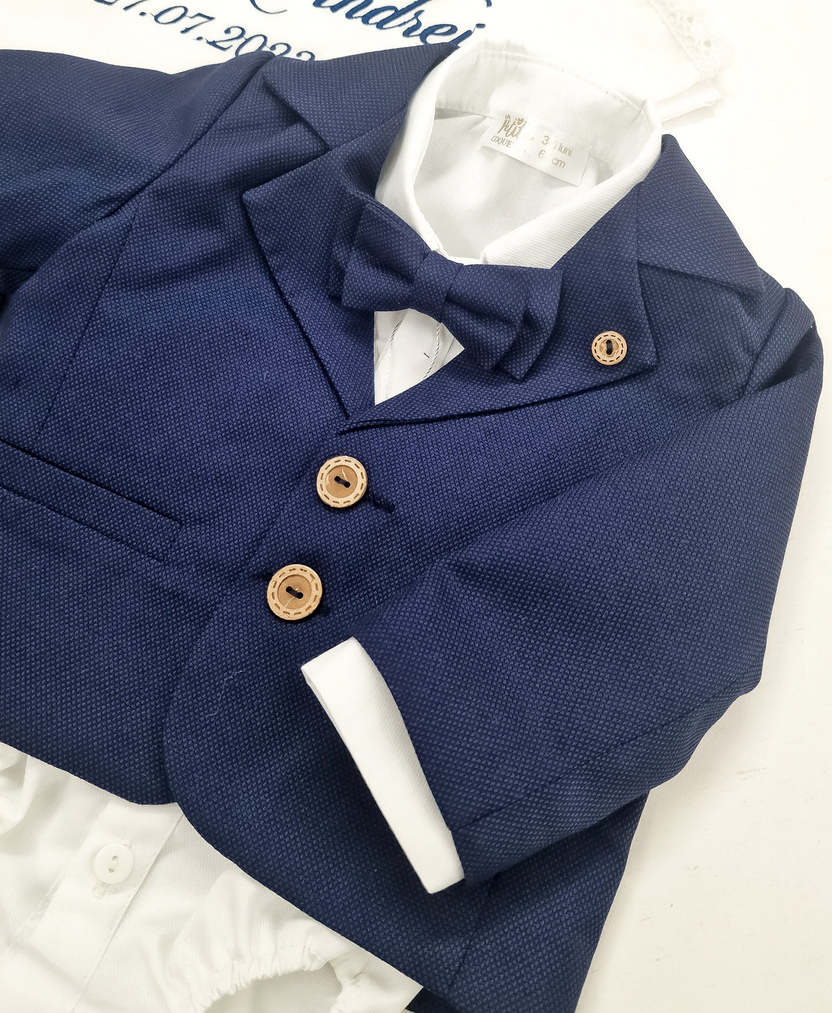 Costumaș botez pentru băieți Sabin Navy