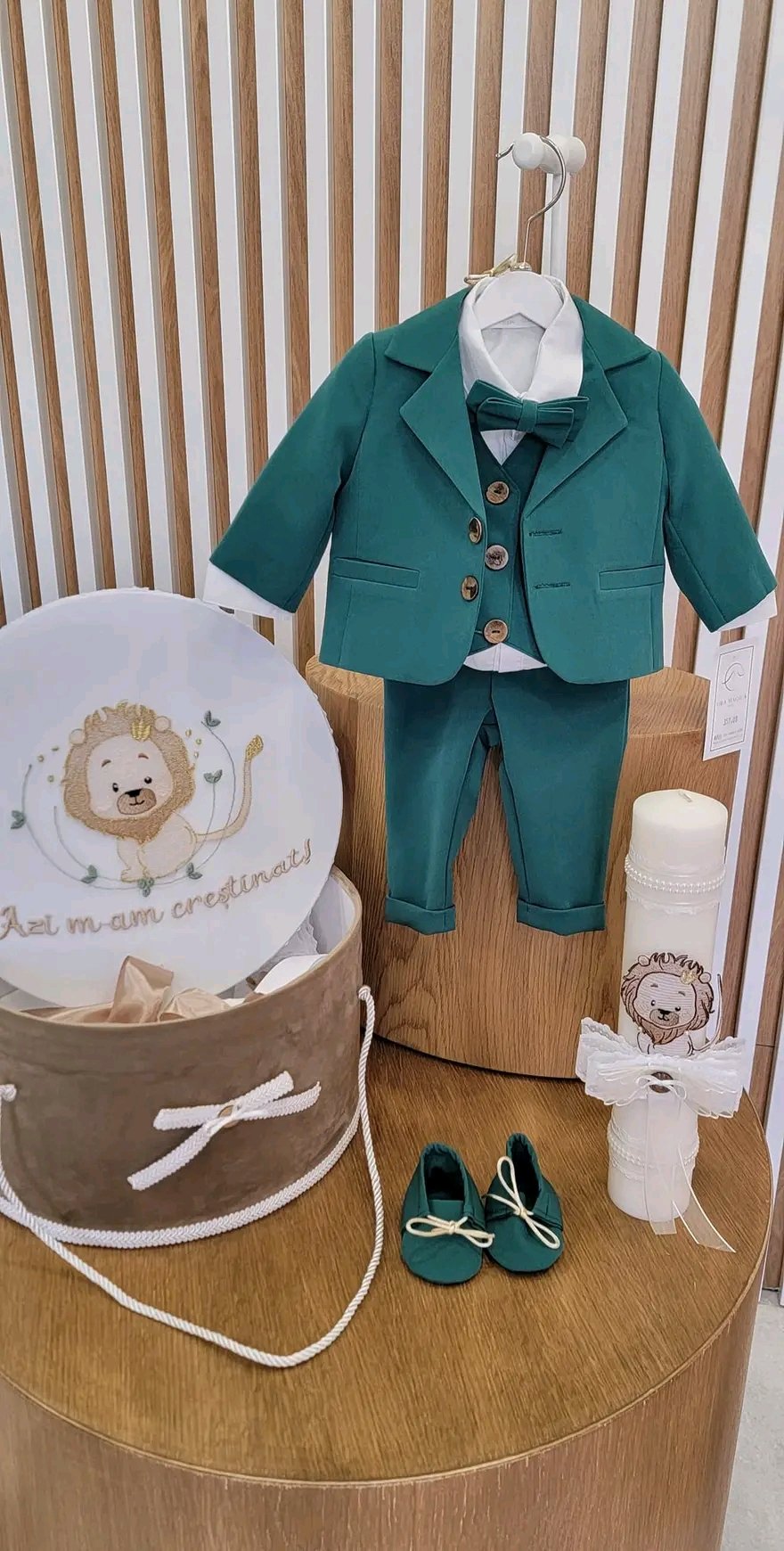 Costumaș botez pentru băieți Sabin ''Dark Green''