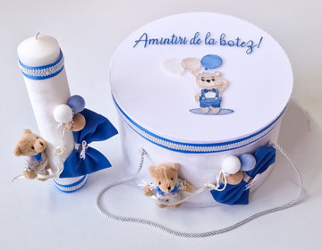Lumanare Botez Teddy Bear with Balloons 3D