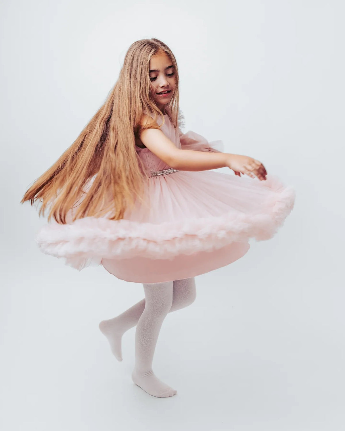 Rochița ocazie fete Shine Powder Pink