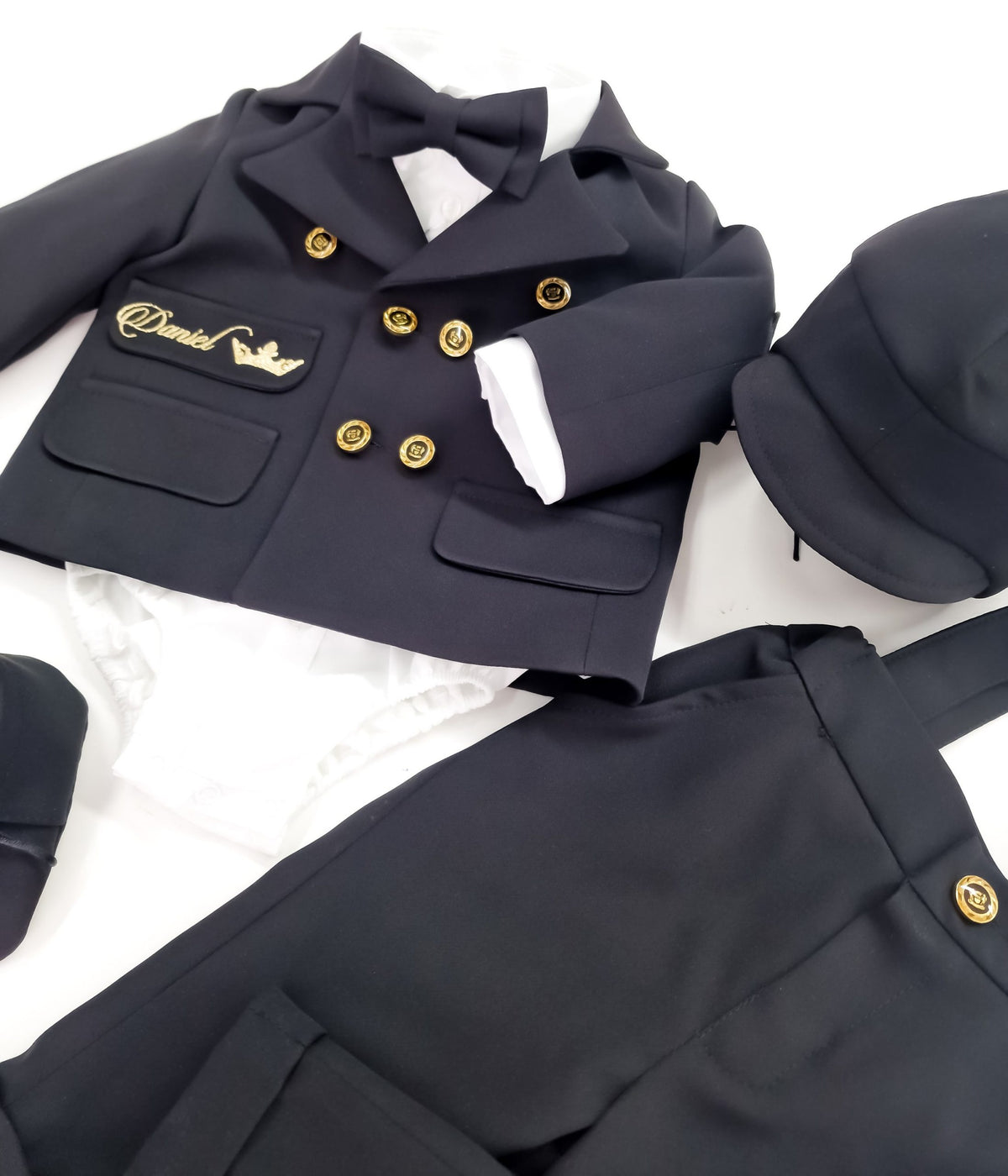 Costumaș botez pentru băieți Mateo Royal Black