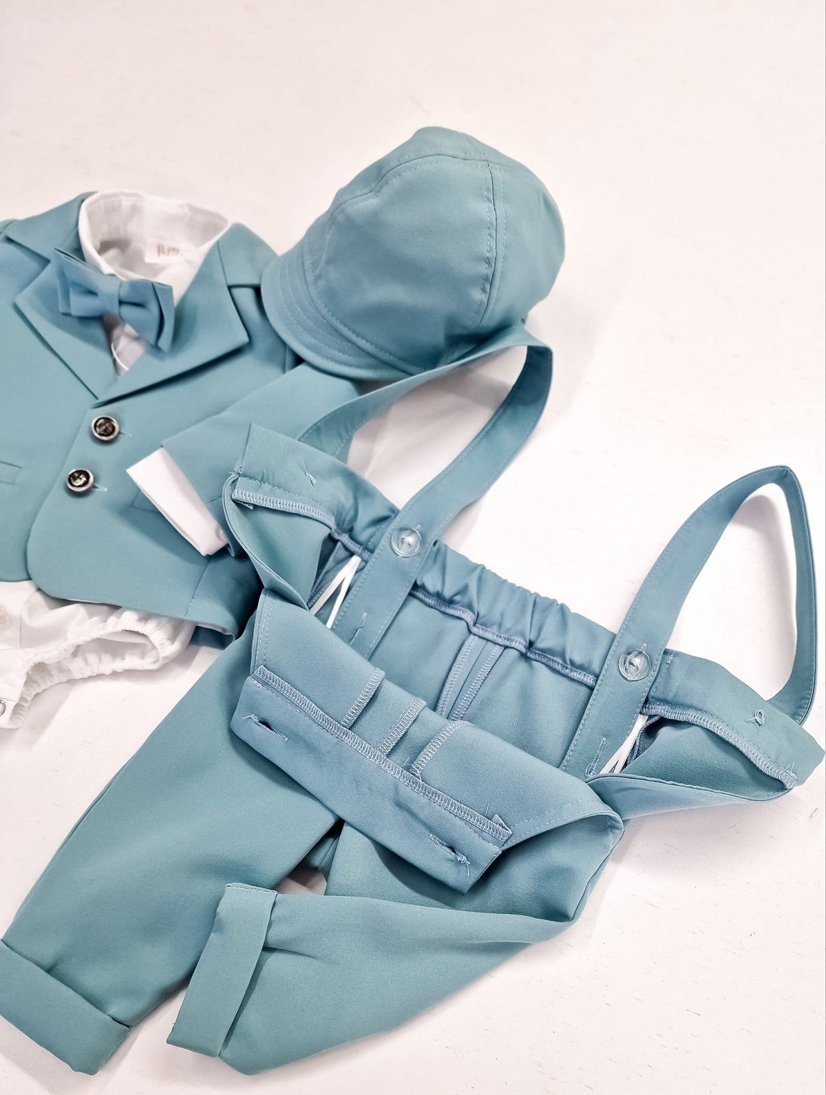 Costumaș botez pentru băieți Sabin Aqua Green