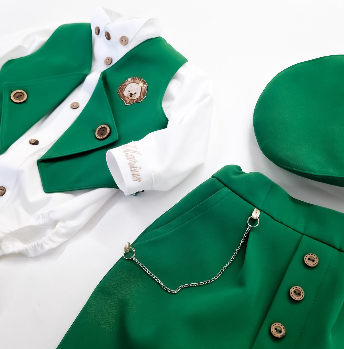 Costumaș botez pentru băieți Erik Green Lion