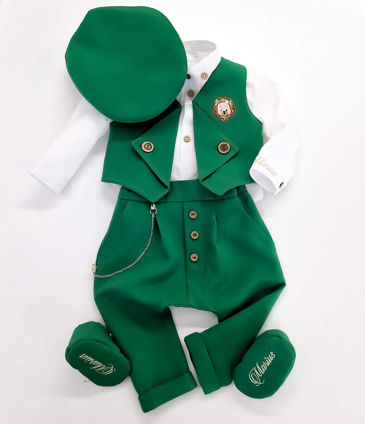 Costumaș botez pentru băieți Erik Green Lion