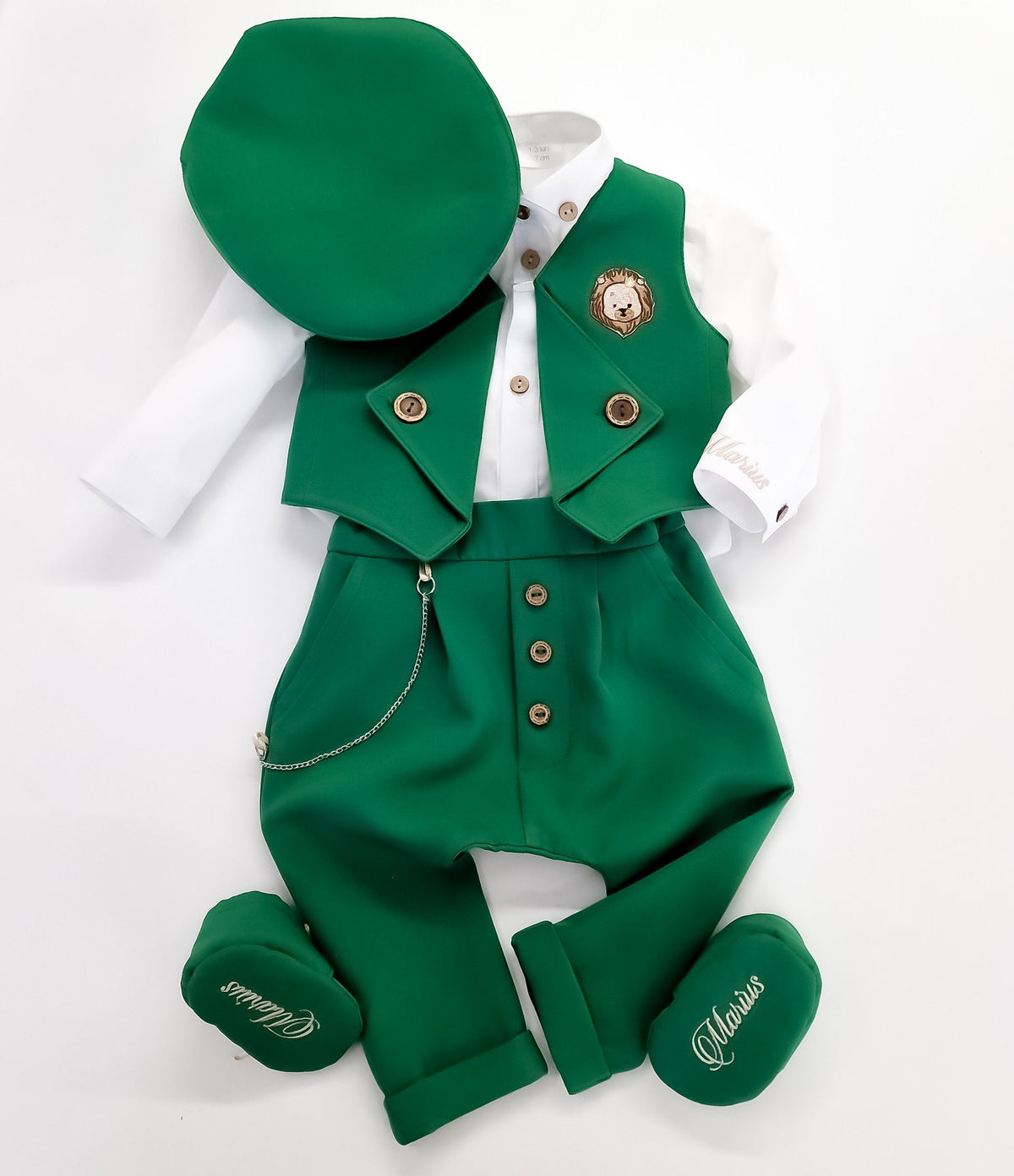 Costumaș botez pentru băieți Erik Green Lion