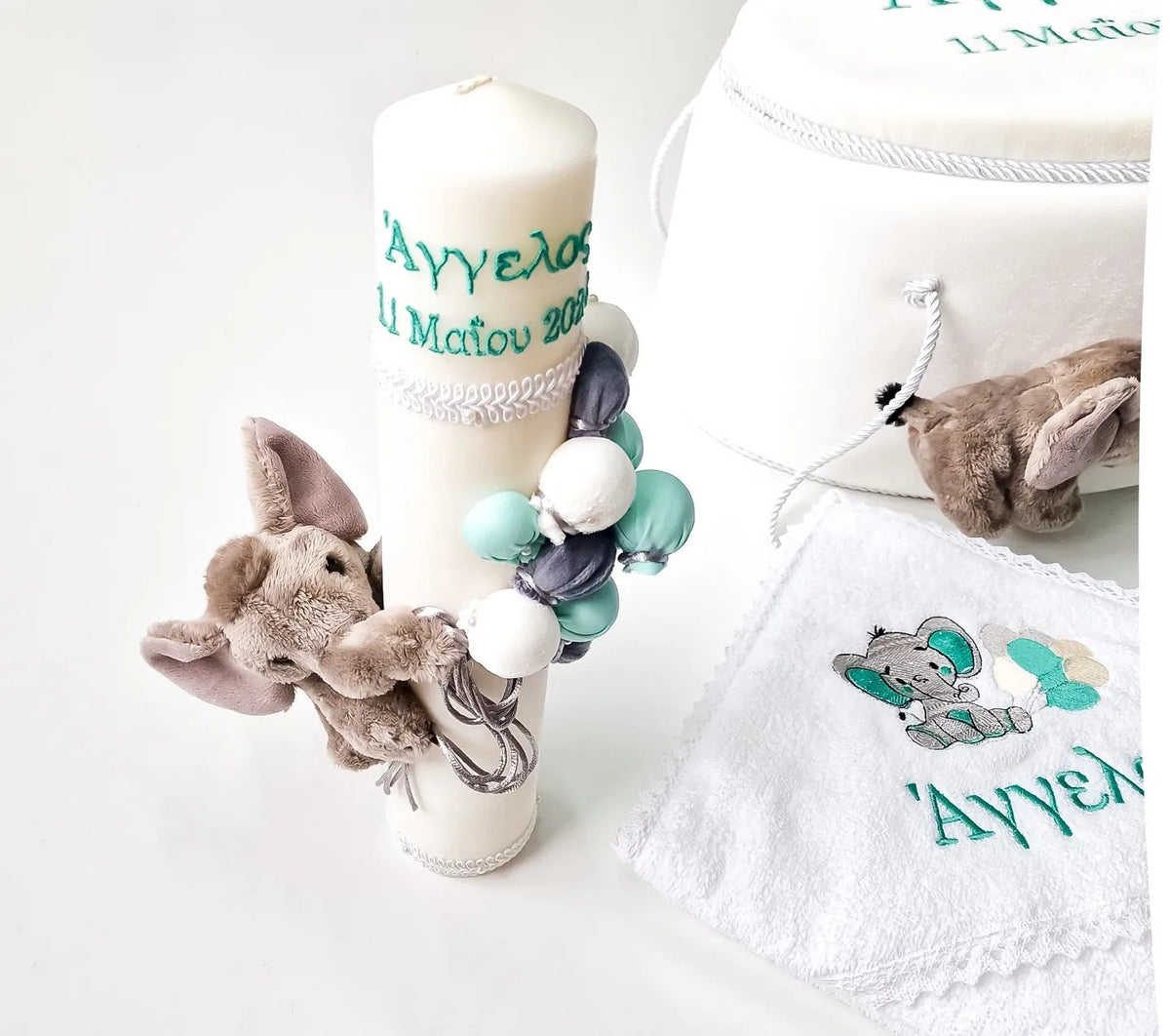 Lumanare Botez Elephant With Balloons 3D