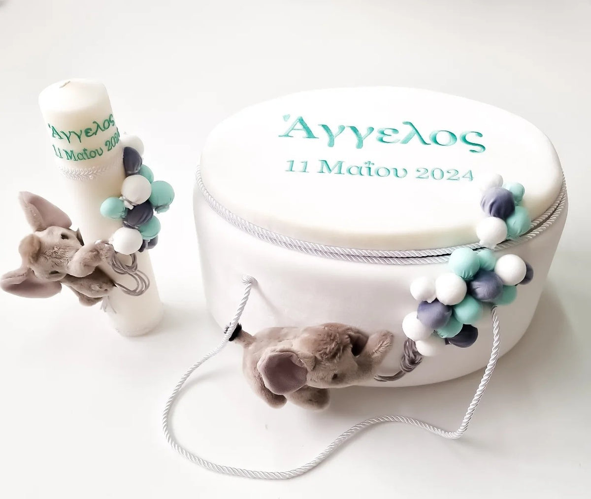 Lumanare Botez Elephant With Balloons 3D