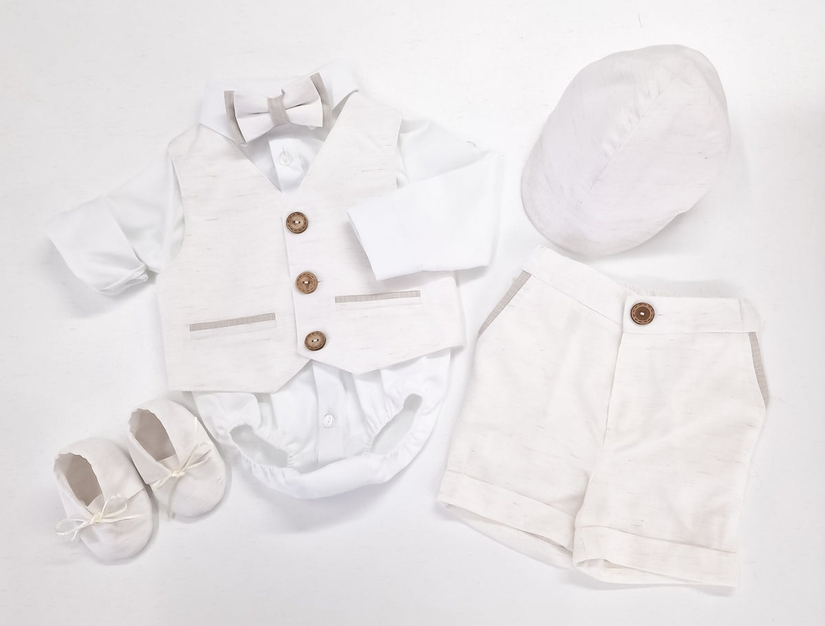 Costumaș botez pentru băieți Abel White