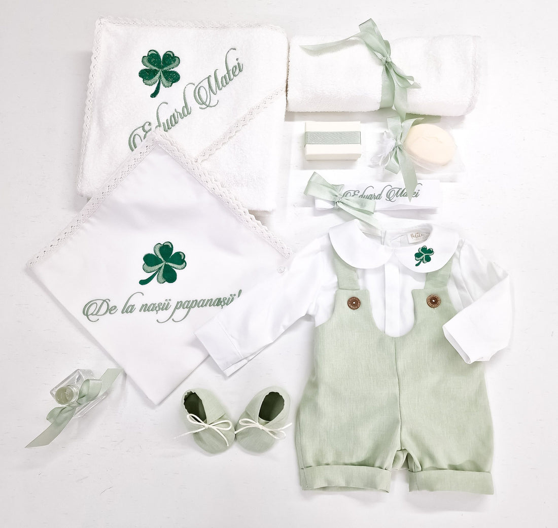 Costumaș botez pentru băieți Luca Two Colors
