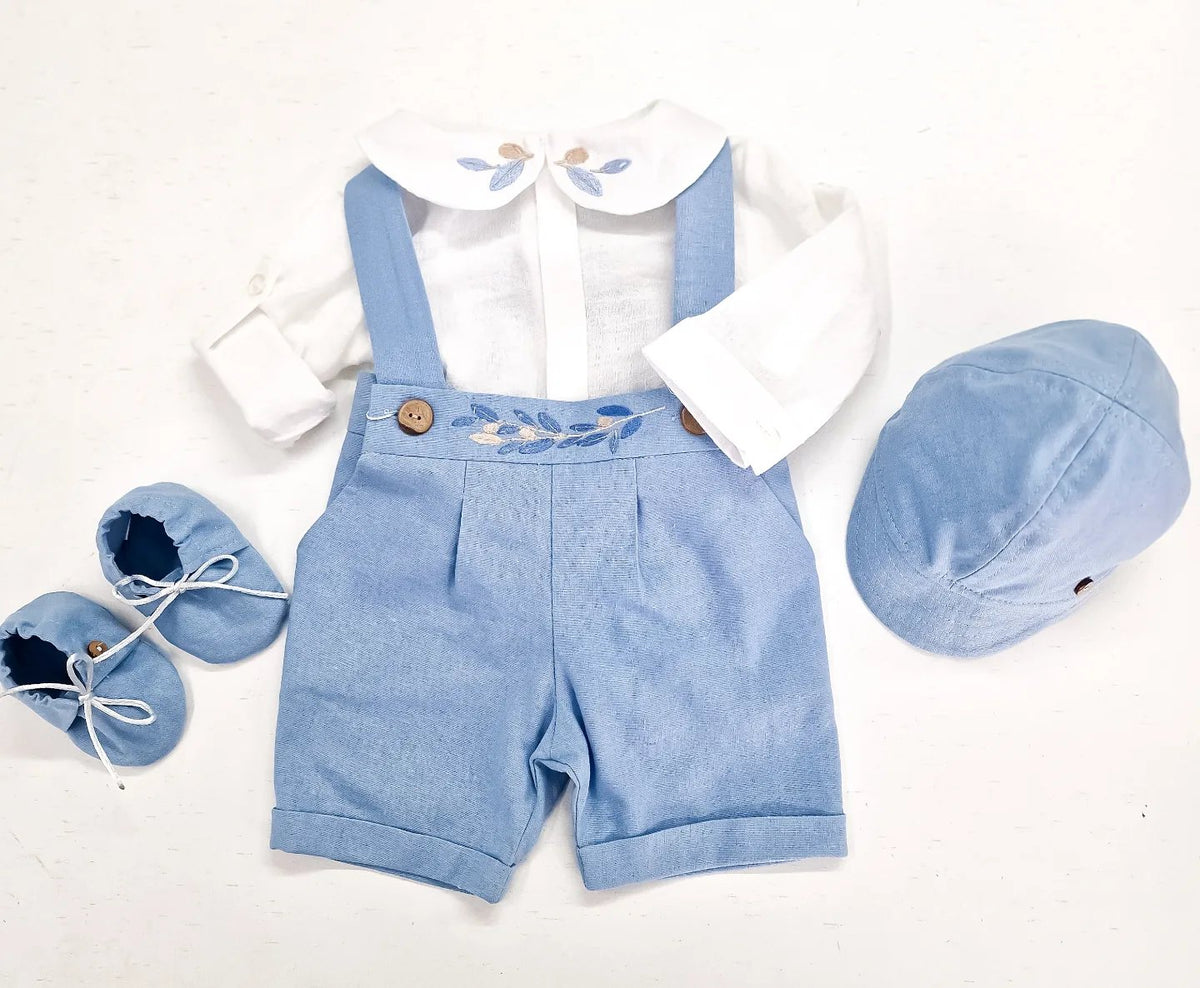 Costumaș botez pentru băieți Oliver Navy Lino Touch