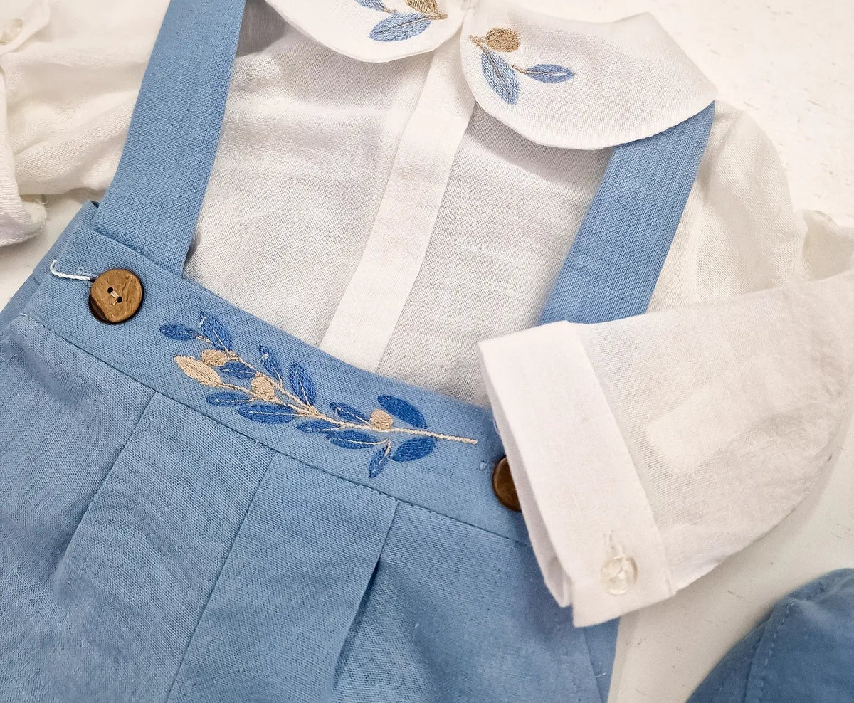 Costumaș botez pentru băieți Oliver Navy Lino Touch