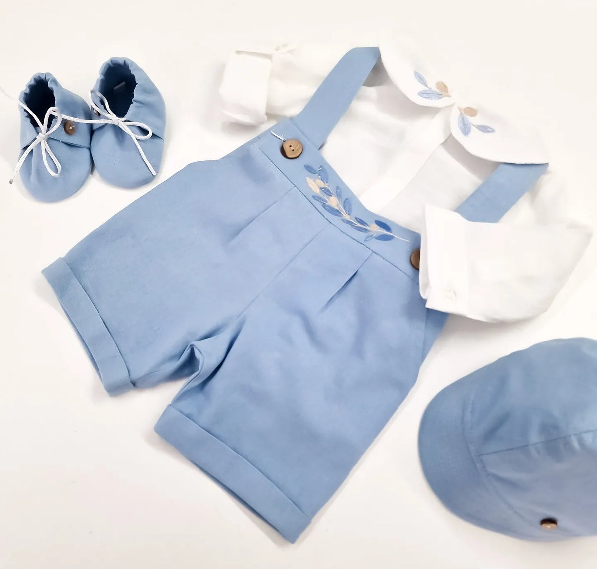 Costumaș botez pentru băieți Oliver Navy Lino Touch