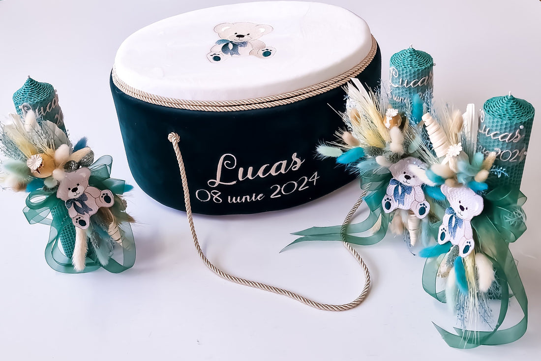 Lumânare Botez  Fagure Natural Beeswax