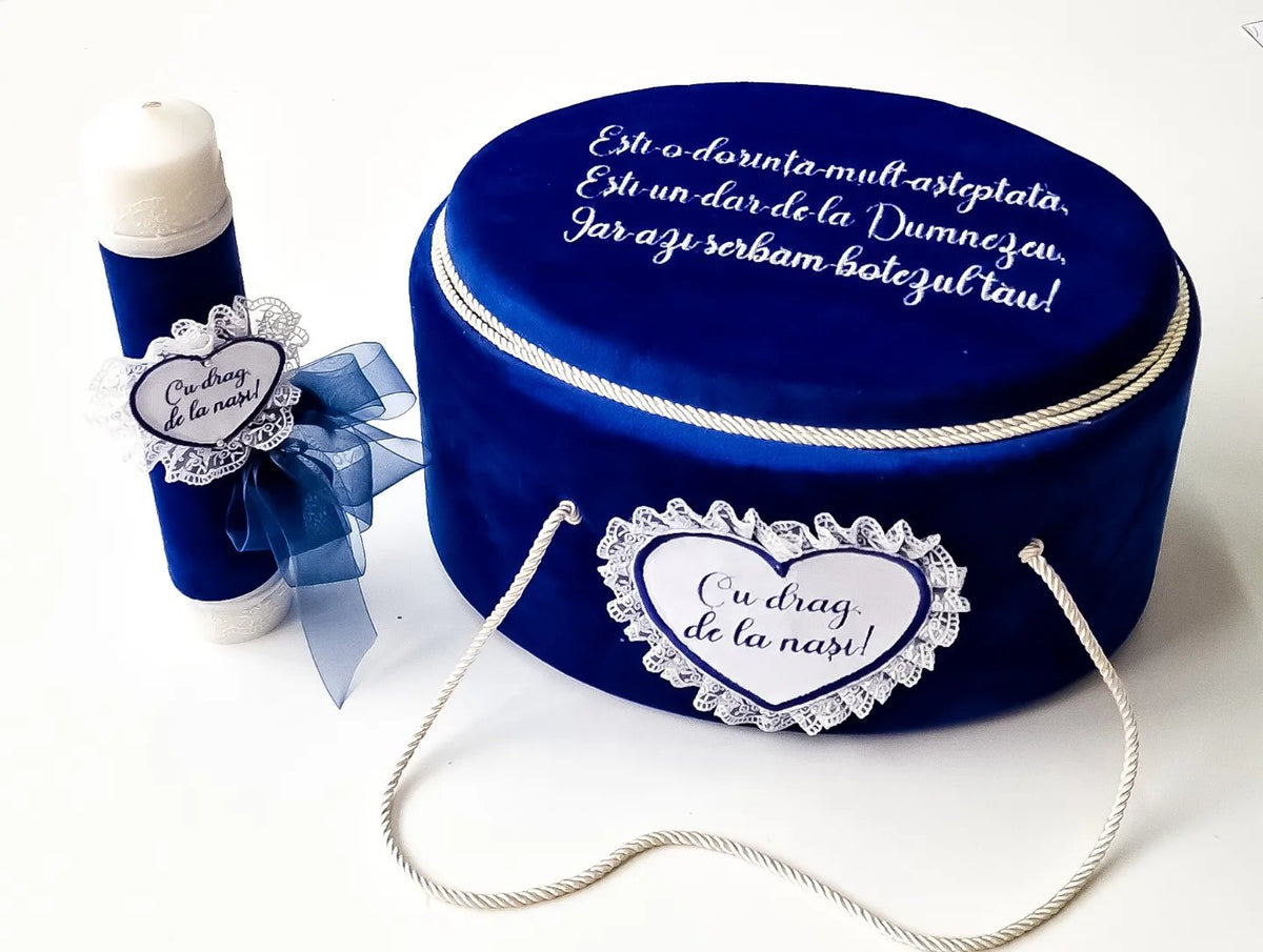 Lumanare Botez Blue Heart
