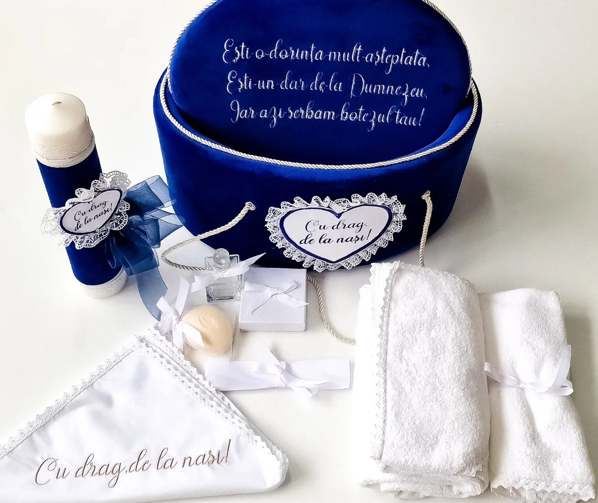 Lumanare Botez Blue Heart