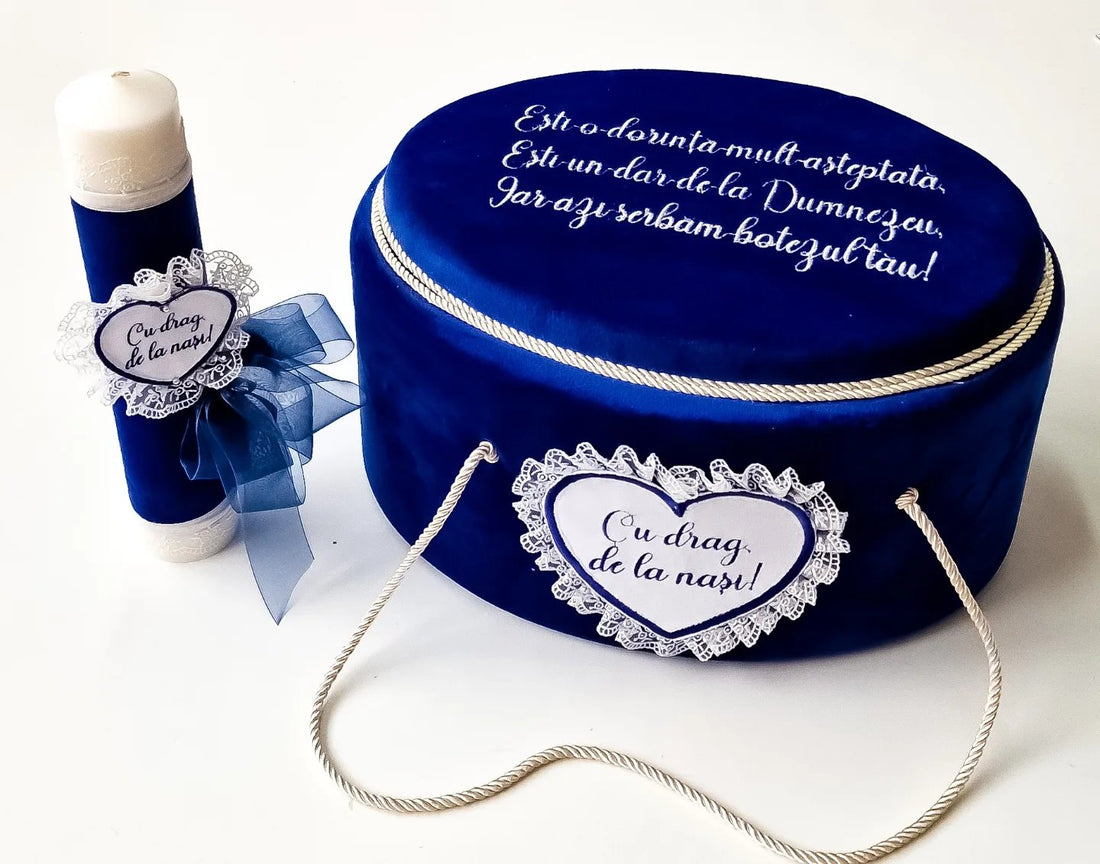 Lumanare Botez Blue Heart