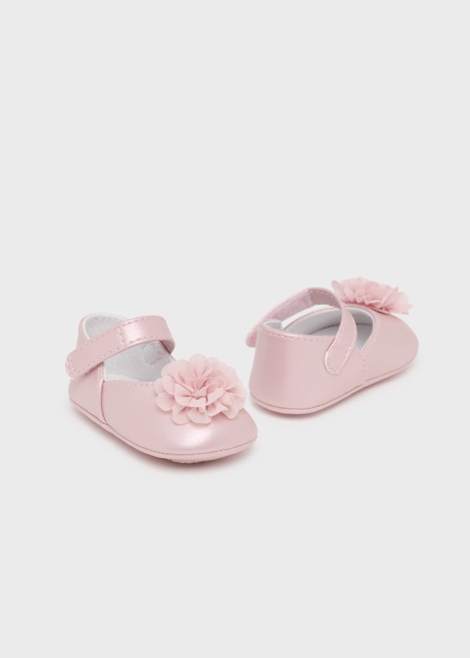 Pantofi botez fete cu floare Nude