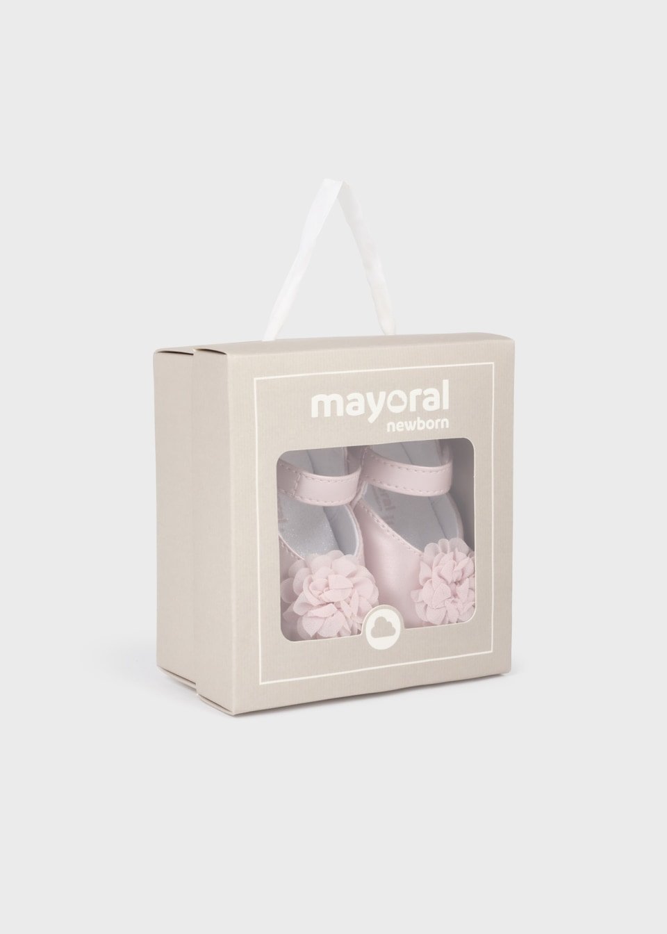 Pantofi botez fete cu floare Nude