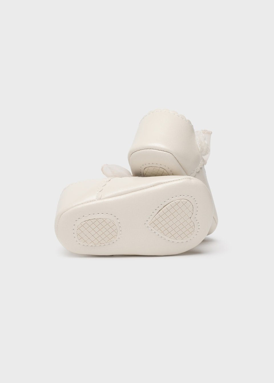 Pantofi botez fete cu floare Off-White