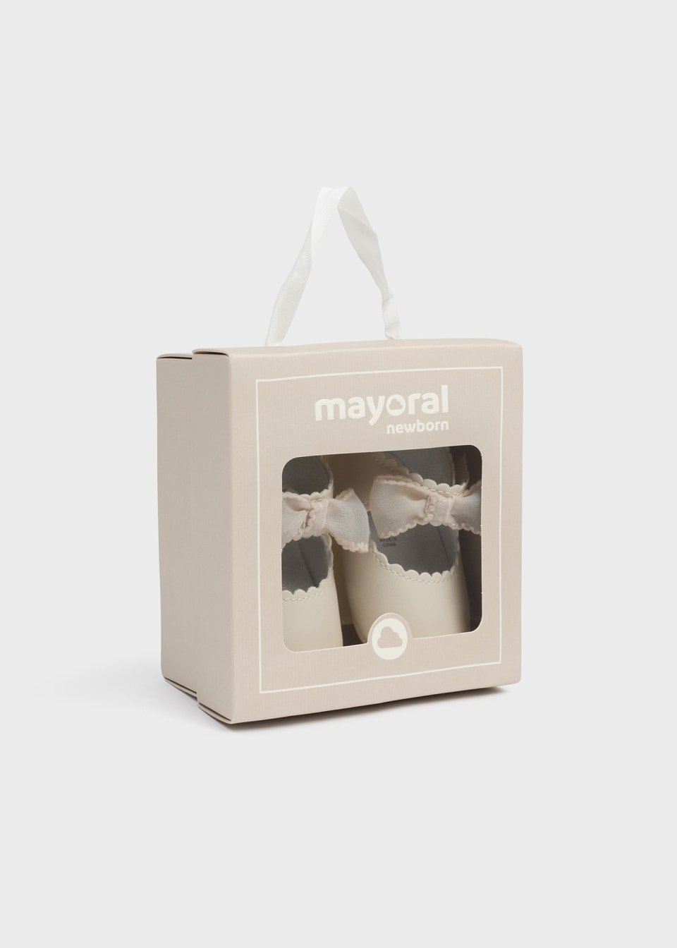 Pantofi botez fete cu floare Off-White