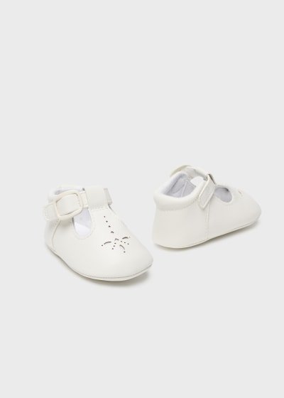 Pantofi botez baieti Alb