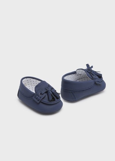 Pantofi botez baieti cu fundiță Naval