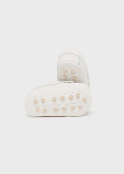Pantofi botez baieti Alb-Jade
