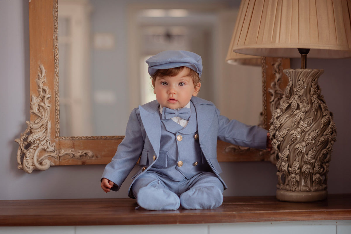Costumaș botez pentru băieți Edward J.Blue