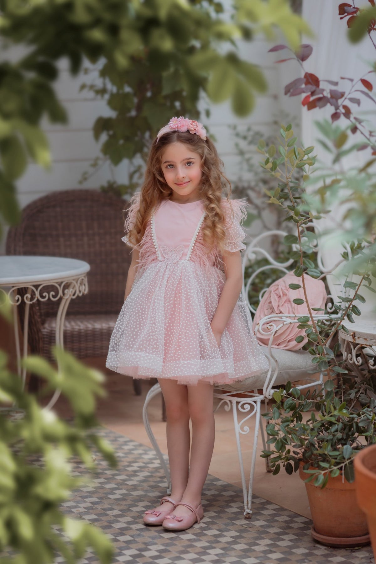 Rochița fete ocazie Bianca Powder Pink