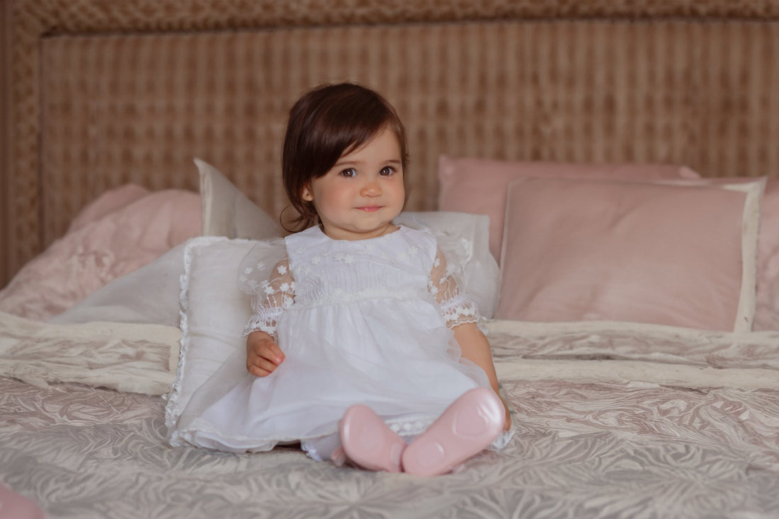 Rochiță alba botez Camille