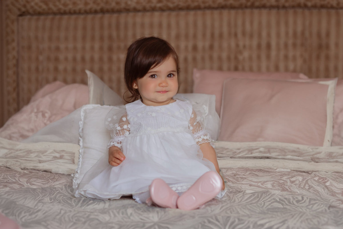 Rochiță alba botez Camille