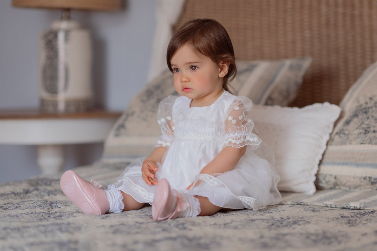 Rochiță alba botez Camille