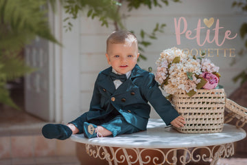 Costumaș botez pentru băieți Mateo Dark Green