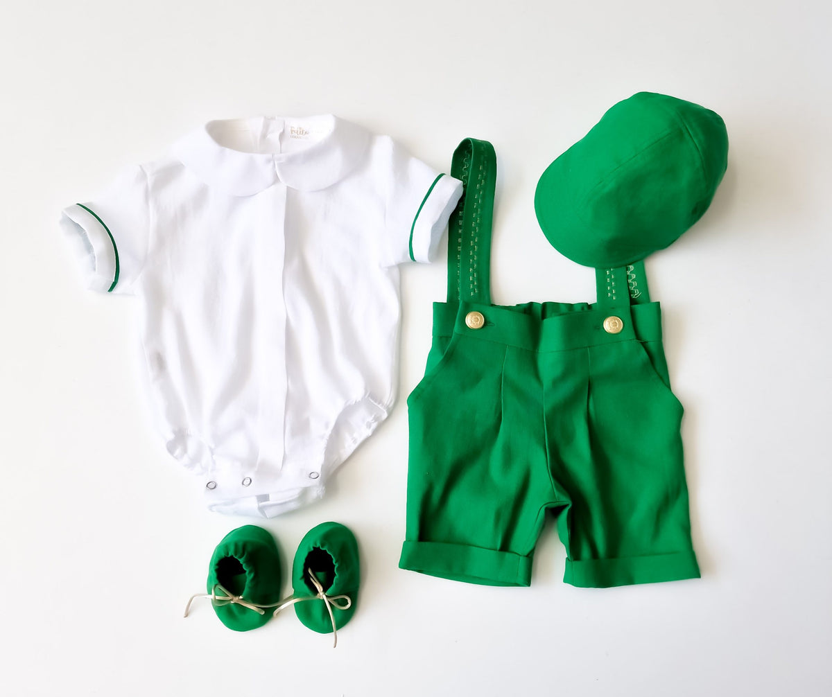 Costumaș botez pentru băieți Royal Green Lino Touch