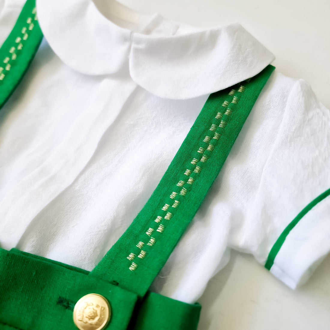 Costumaș botez pentru băieți Royal Green Lino Touch