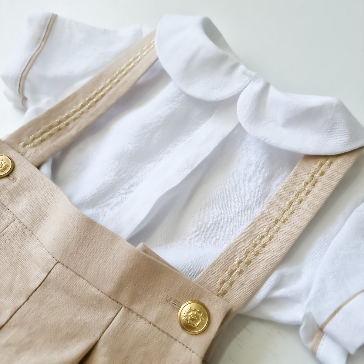 Costumaș botez pentru băieți Royal Beige