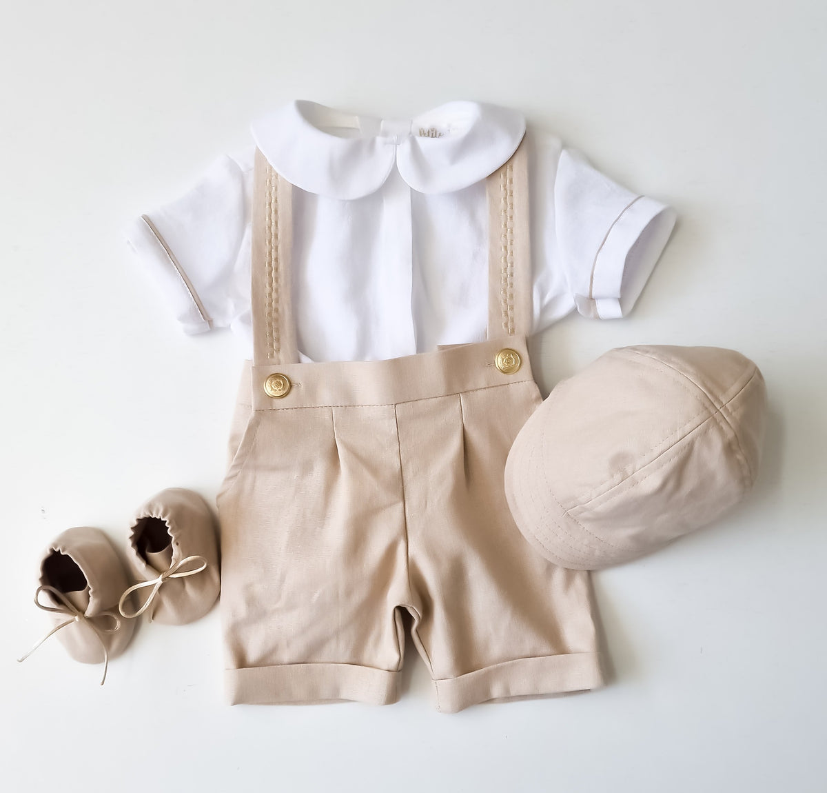 Costumaș botez pentru băieți Royal Beige