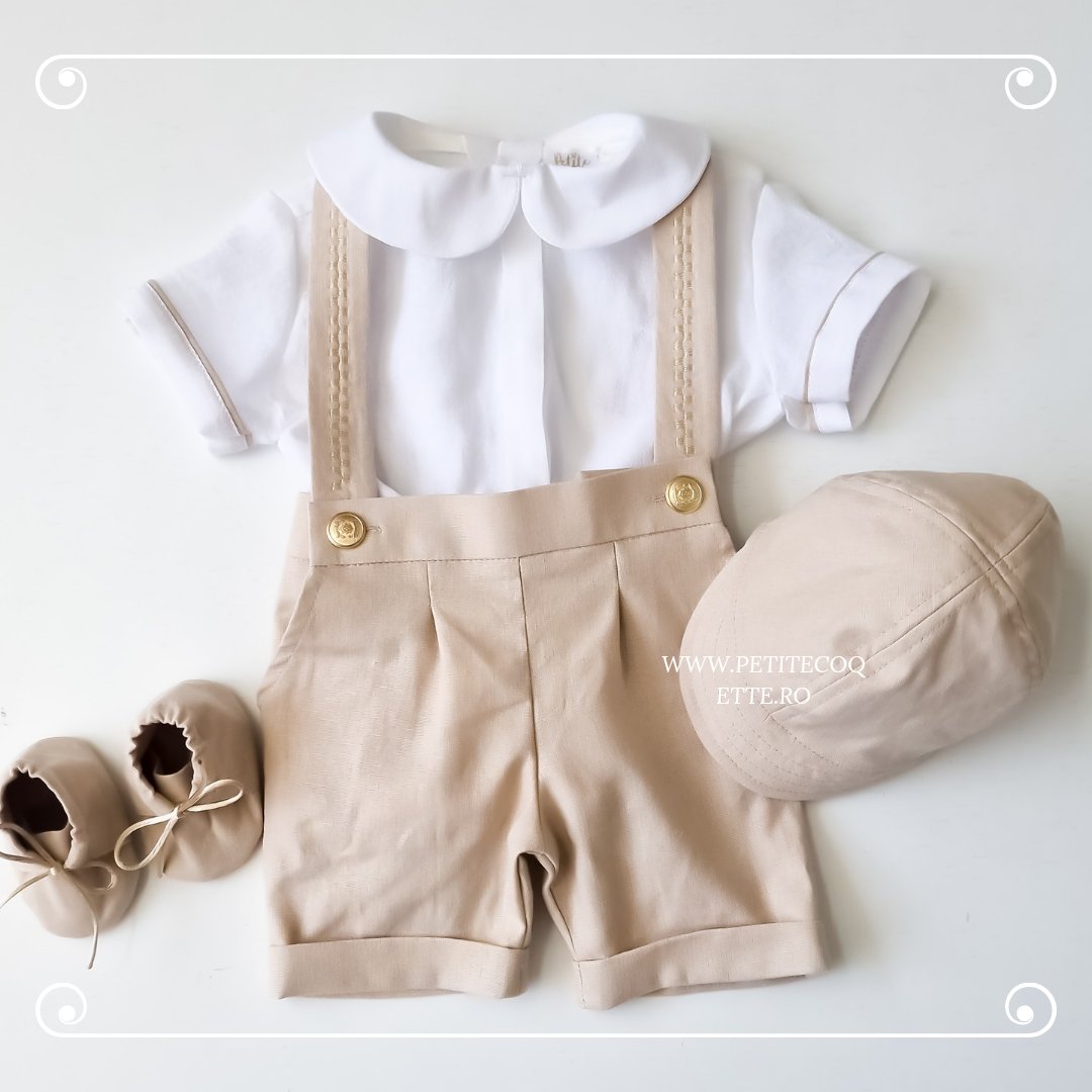 Costumaș botez pentru băieți Royal Beige