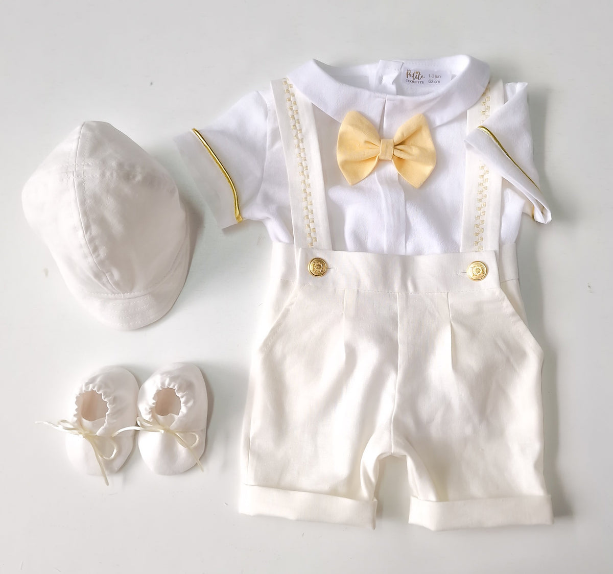 Costumaș botez pentru băieți Royal Ivory Lino Touch