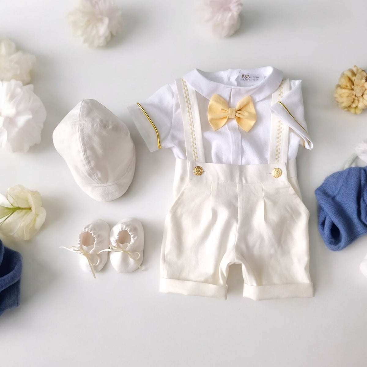 Costumaș botez pentru băieți Royal Ivory Lino Touch
