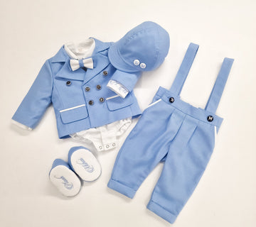 Costumaș botez pentru băieți Mateo Baby Blue