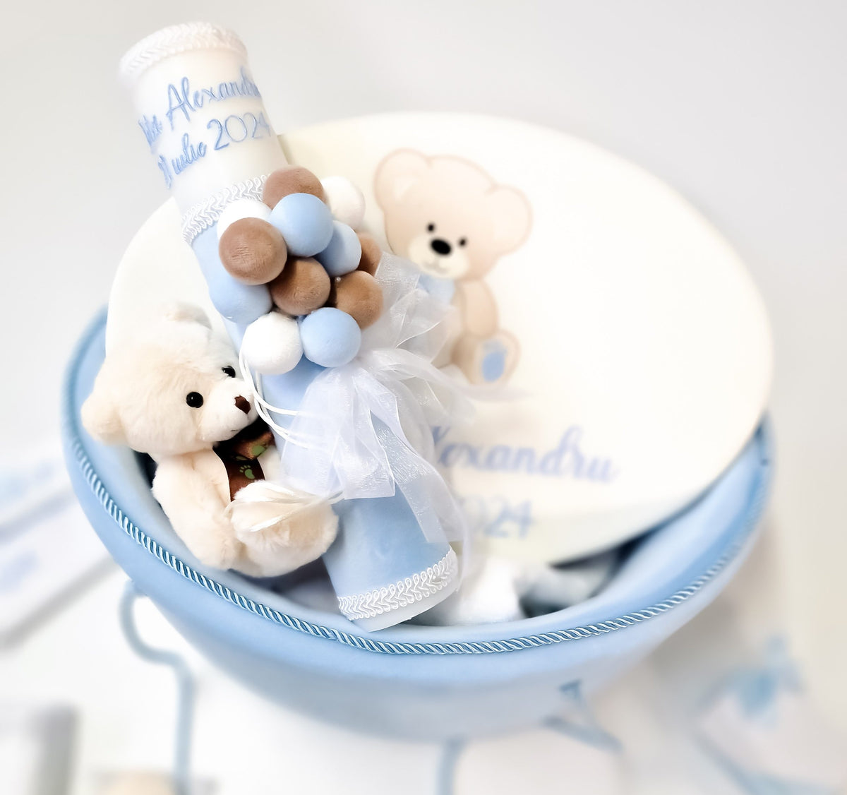 Lumanare Botez Teddy Bear With Balloons 3D Copy
