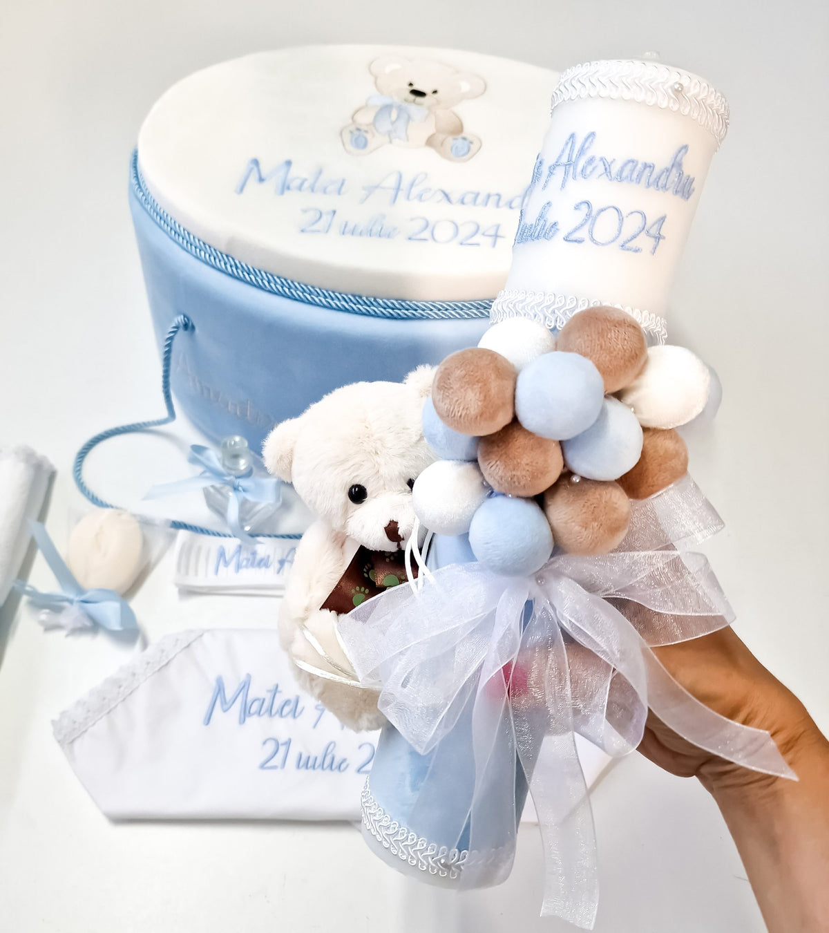 Lumanare Botez Teddy Bear With Balloons 3D Copy