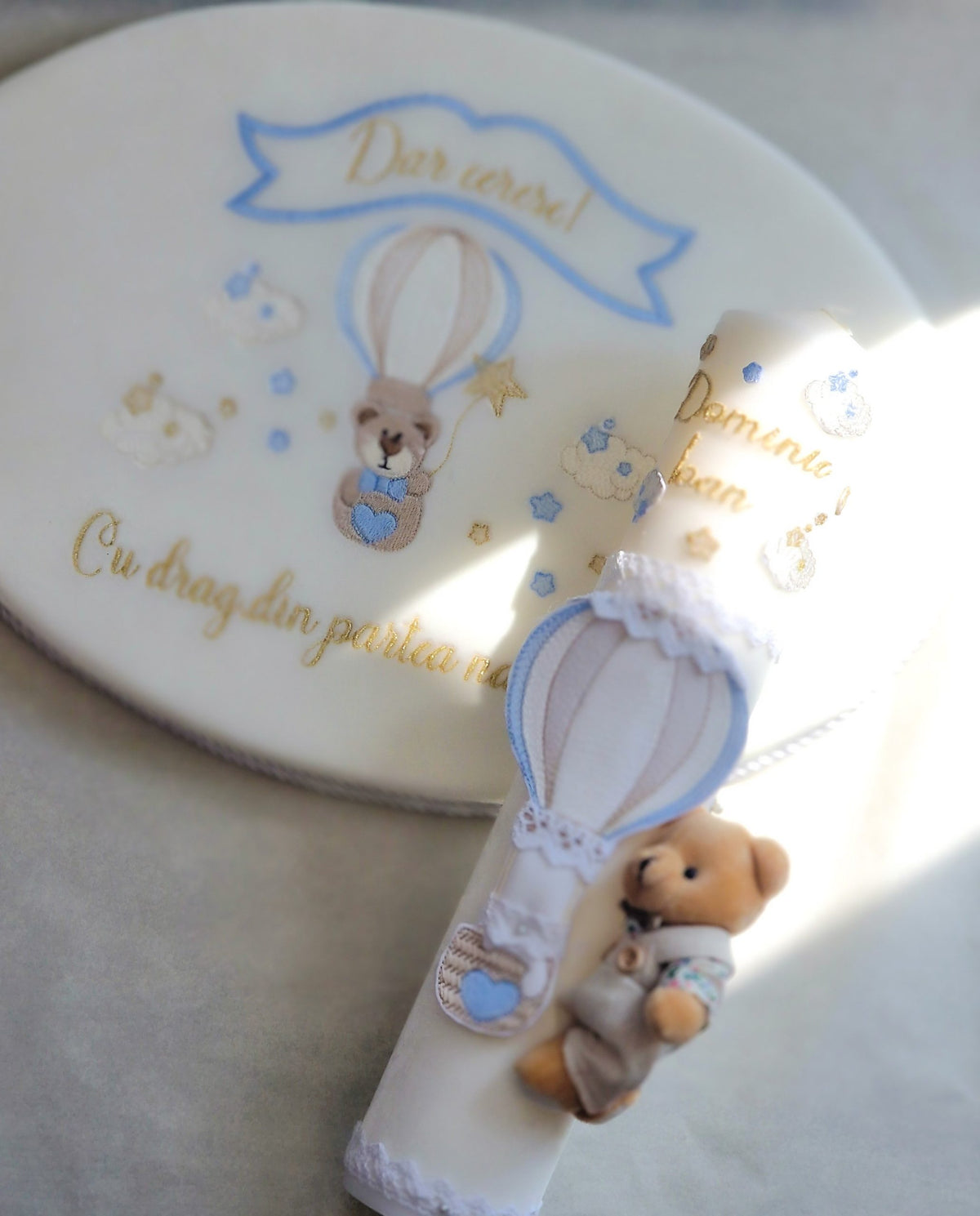 Lumanare Botez Bear Air Balloon