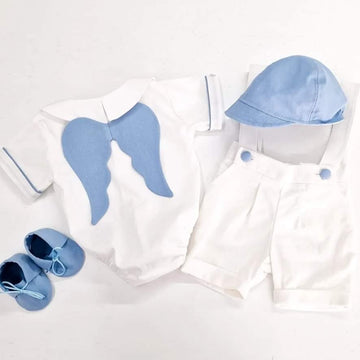 Costumaș botez pentru băieți White Angel