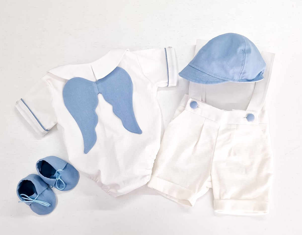 Costumaș botez pentru băieți White Angel
