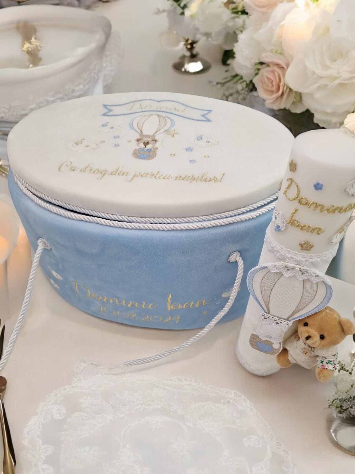 Lumanare Botez Bear Air Balloon