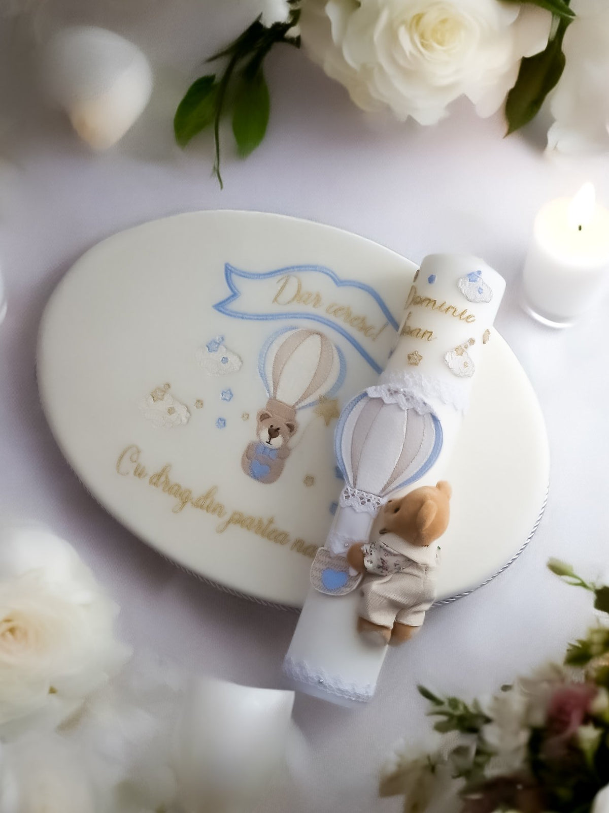 Lumanare Botez Bear Air Balloon