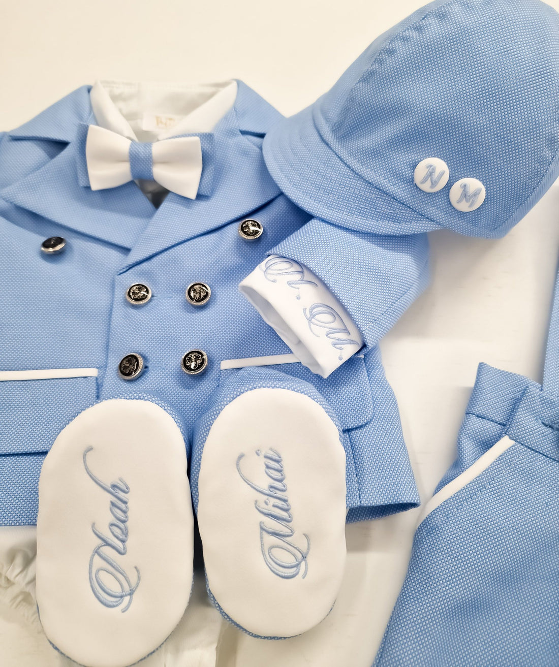 Costumaș botez pentru băieți Mateo Baby Blue